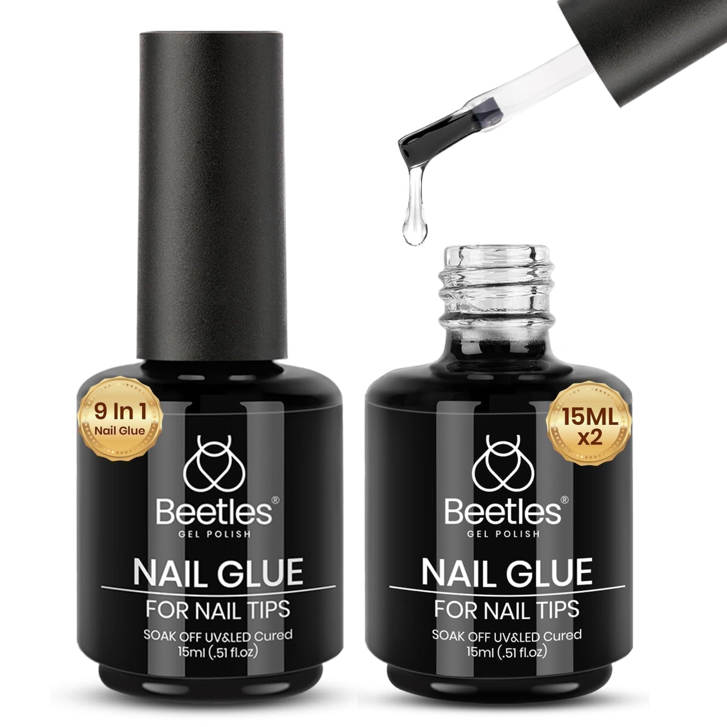 Beetles Soft Gel Nail Tips Short Almond 288pcs in 12 Sizes Etch-X