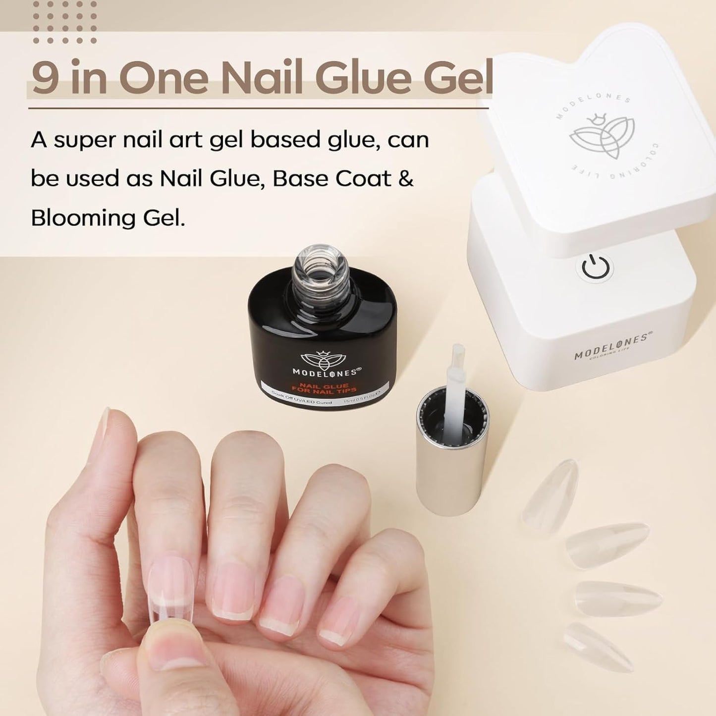 modelones Gel Top Base Coat Set 15ml 2026 Upgrade No Wipe Super Shine