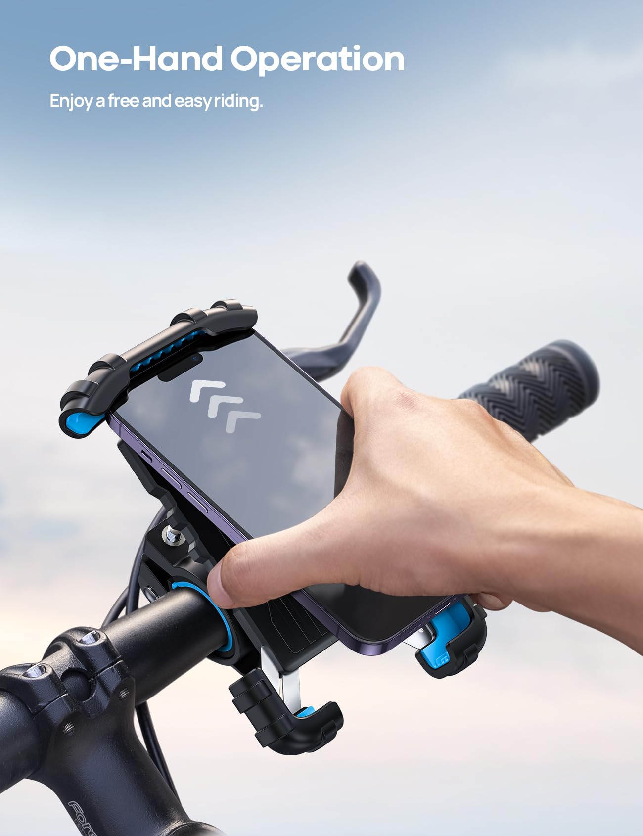 Lamicall Bike Phone Holder Motorcycle Mount - One-Hand Operation, Lockable