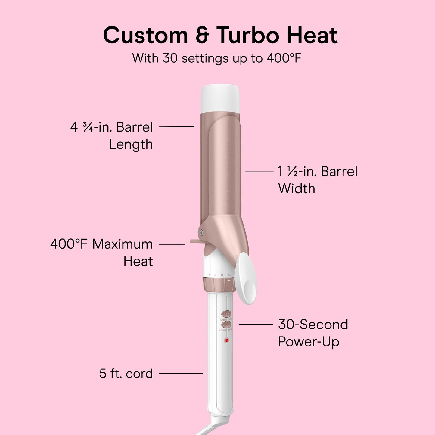 Conair Curling Iron, Double Ceramic, 1" Barrel, White/Rose Gold