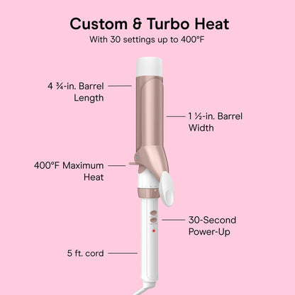 Conair Curling Iron, Double Ceramic, 1" Barrel, White/Rose Gold