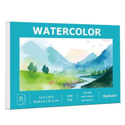 Hapikalor Watercolor Paper Pad, 9"x12" Water Color Paper, 140lb/300gsm Teal