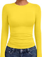 AUTOMET Womens Crew Neck Long Sleeve Shirts Compression Underscrubs Tops