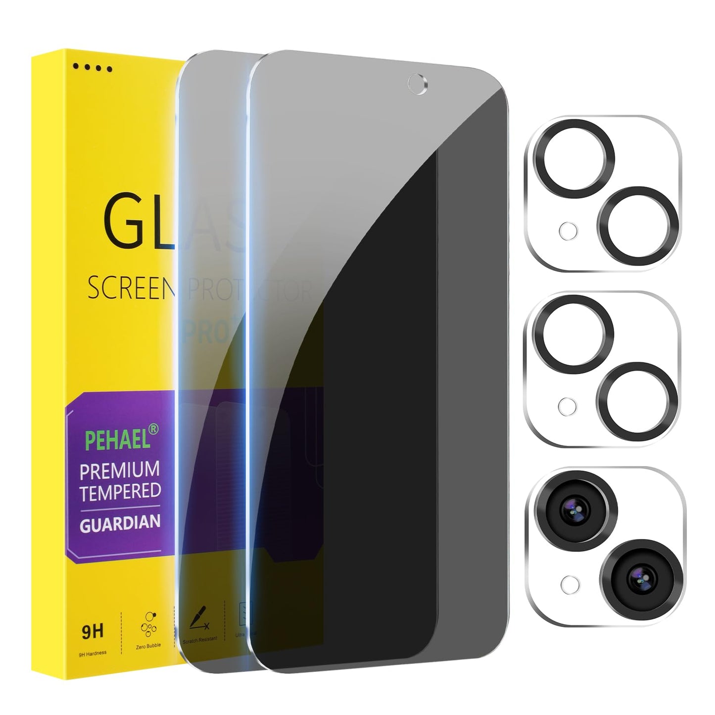 PEHAEL for iPhone 16 Pro Max Privacy Screen Protector+Camera Lens Protector