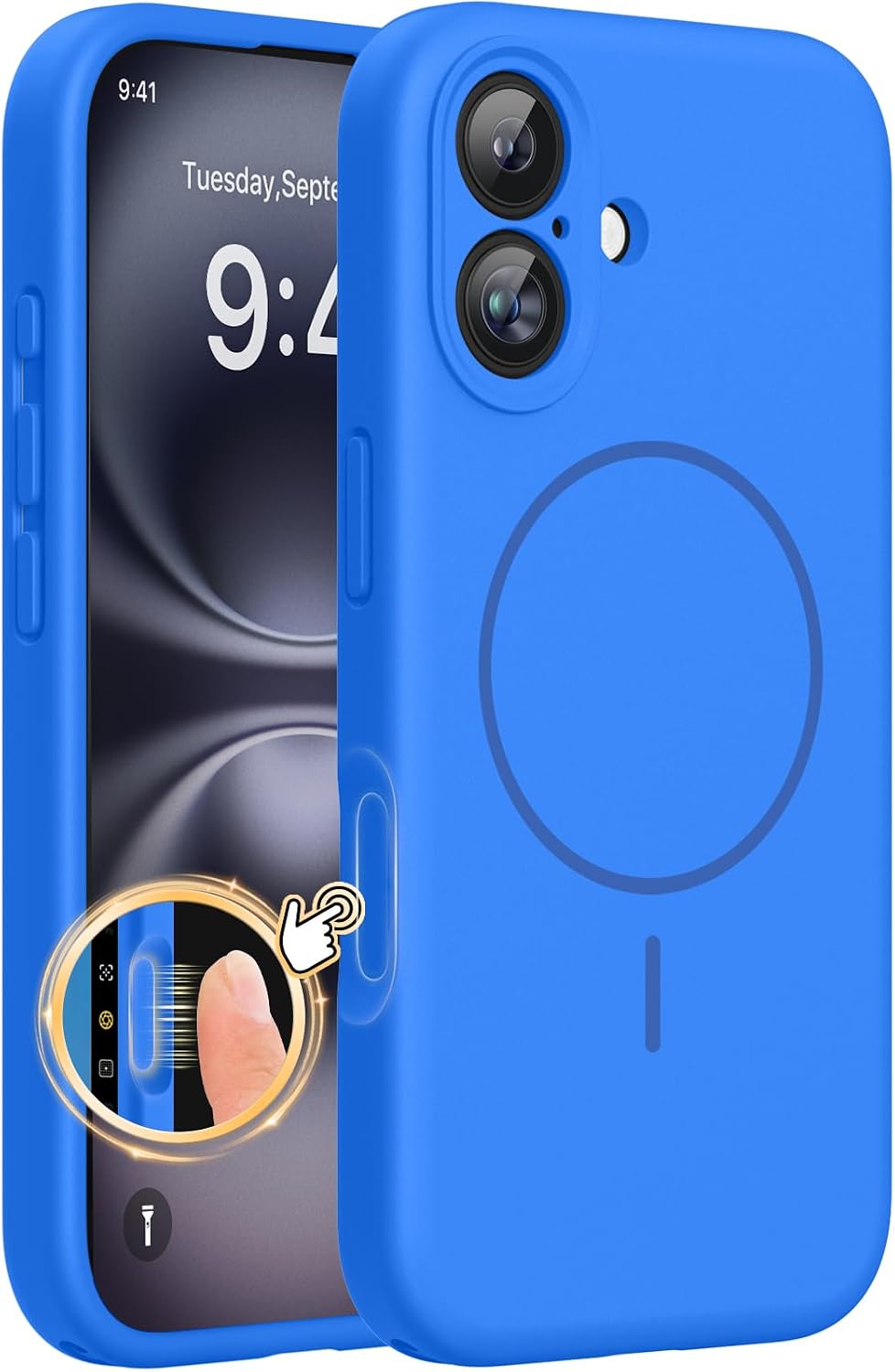 Miracase Magnetic for iPhone 16 Pro Case, Silicone, Black