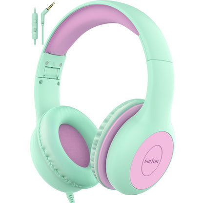 EarFun K1 Kids Headphones Wired with Mic, Volume Limit Headphones for Kids