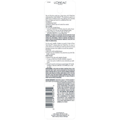L'Oreal Paris Makeup Brow Stylist Definer Waterproof Eyebrow Pencil, Ultra-Fine Mechanical Pencil, Draws Tiny Brow Hairs and Fills in Sparse Areas and Gaps, Brunette, 0.003 Ounce (Pack of 2)