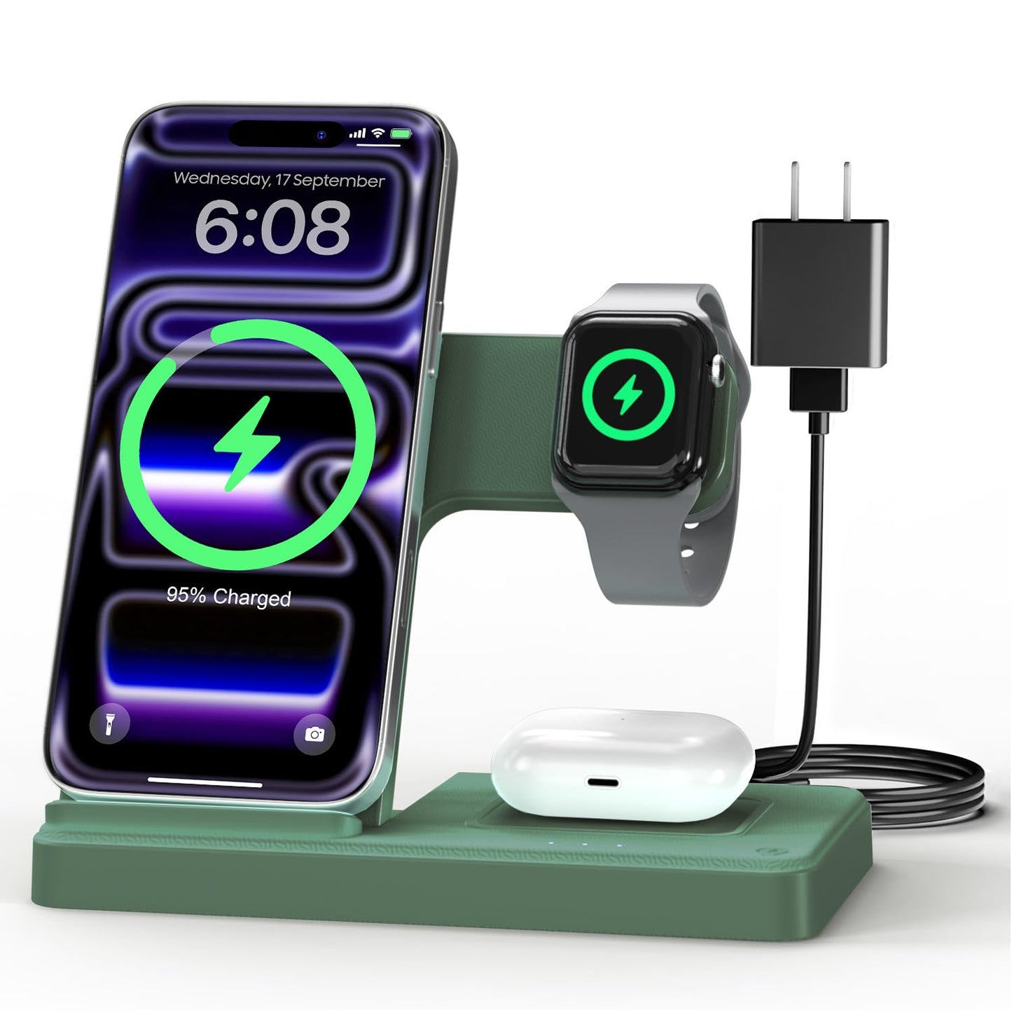 GETPALS Wireless Charger iPhone Charging Station for Apple Multiple Devices