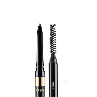 L'Oreal Paris Makeup Brow Stylist Definer Waterproof Eyebrow Pencil, Ultra-Fine Mechanical Pencil, Draws Tiny Brow Hairs and Fills in Sparse Areas and Gaps, Brunette, 0.003 Ounce (Pack of 2)