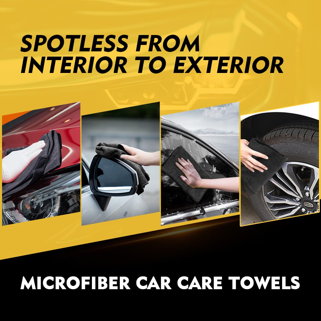 HOMEXCEL Microfiber Cleaning Cloth 12 Pack, 12.5 x 12.5 inch Microfiber Towels for Cars, Ultra Absorbent Washing Cloth, Lint Free Streak Free Cleaning Rags for Car, Kitchen, and Window (Grey)