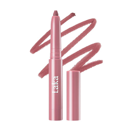 Laka Lip Liner - Smooth & Blendable Soft Matte Lip Contour Pencil for Shaping & Overlining Lips | Waterproof Formula, Oil-Cleanse Off, Long-Lasting Wear | #01 Bare Memory (Warm Beige)