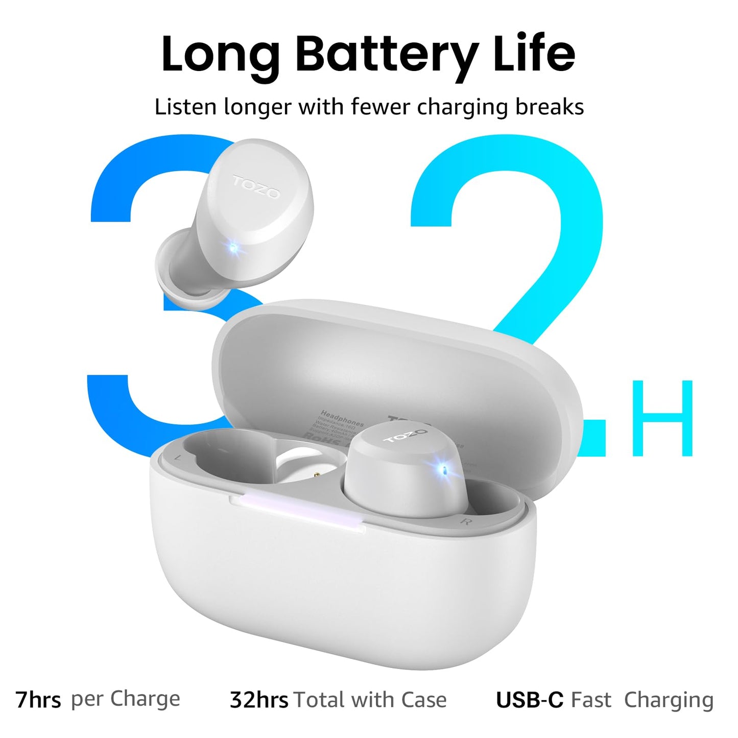 TOZO A1 Wireless Earbuds Bluetooth 5.3 Light Weight in Ear Headphones