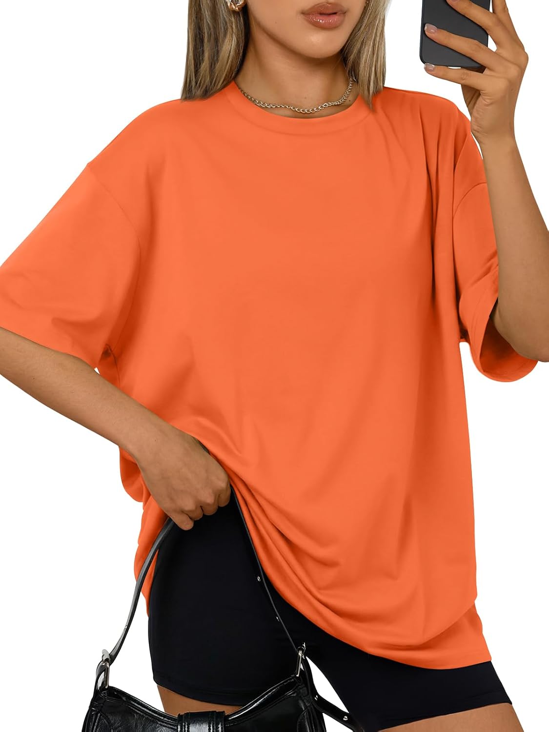 Trendy Queen Womens Oversized T-Shirts Short Sleeve Crew Neck Summer Tops
