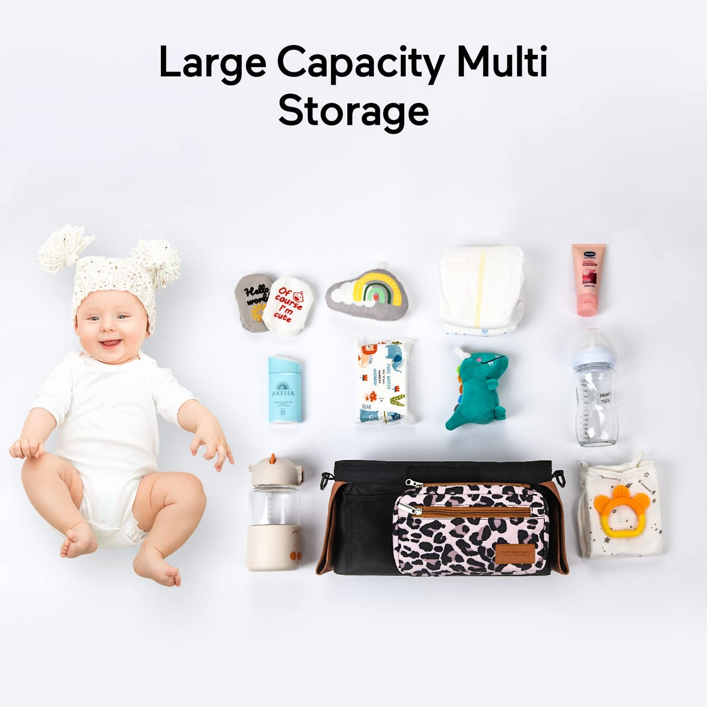 Momcozy Universal Stroller Organizer with Insulated Cup Holder