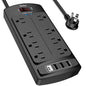 Yintar 6Ft Surge Protector Power Strip with 8 Outlets and 4 USB Ports