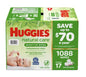 Huggies Natural Care Sensitive Baby Wipes, Unscented, Hypoallergenic, 99% Purified Water, 12 Flip-Top Packs (768 Wipes Total), Packaging May Vary