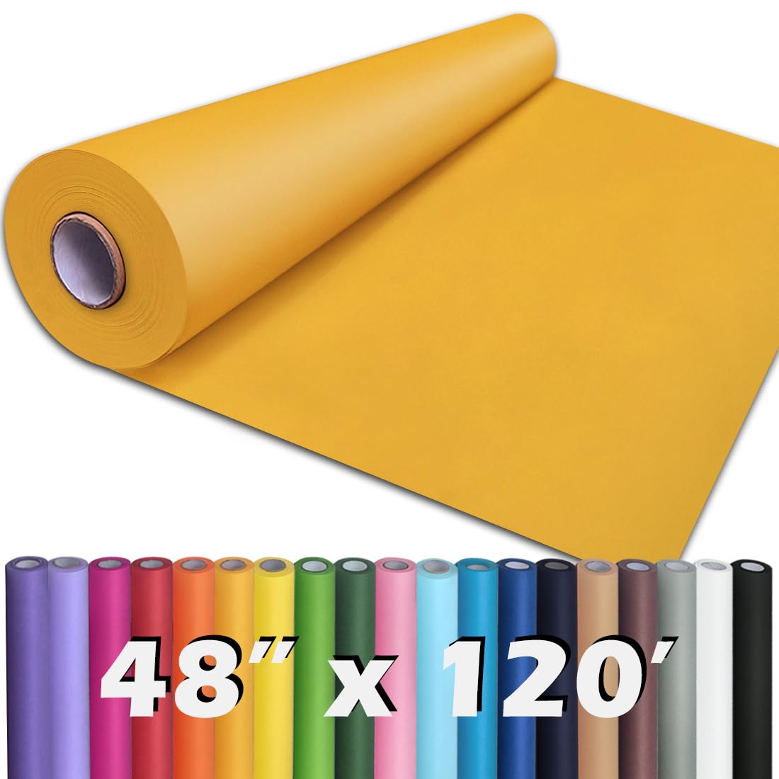 PerkHomy Brown Kraft Paper Roll 36" x 1,440" (120') for Craft Bulletin Board Paper Art Table Covering Crafting Gift Wrapping Bouquet Packing Parcel 70GSM 50LB (Brown, 36" x 120')