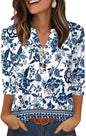 OFEEFAN Womens Tops 3/4 Sleeve Henley Shirts for Women Summer Outfits Fashion Clothing