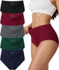 Vevmon Cotton Underwear for Women High Waisted Soft Ladies Panties 5 Pack
