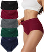 Vevmon Cotton Underwear for Women High Waisted Soft Ladies Panties 5 Pack