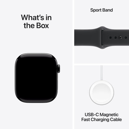 Apple Watch Series 11 [GPS 46mm] Smartwatch with Jet Black Aluminum Case with Black Sport Band - M/L. Sleep Score, Fitness Tracker, Health Monitoring, Always-On Display, Water Resistant