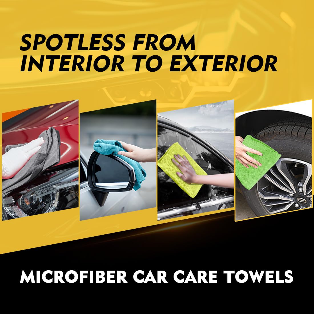 HOMEXCEL Microfiber Cleaning Cloth 12 Pack, 12.5 x 12.5 inch Microfiber Towels for Cars, Ultra Absorbent Washing Cloth, Lint Free Streak Free Cleaning Rags for Car, Kitchen, and Window (Grey)