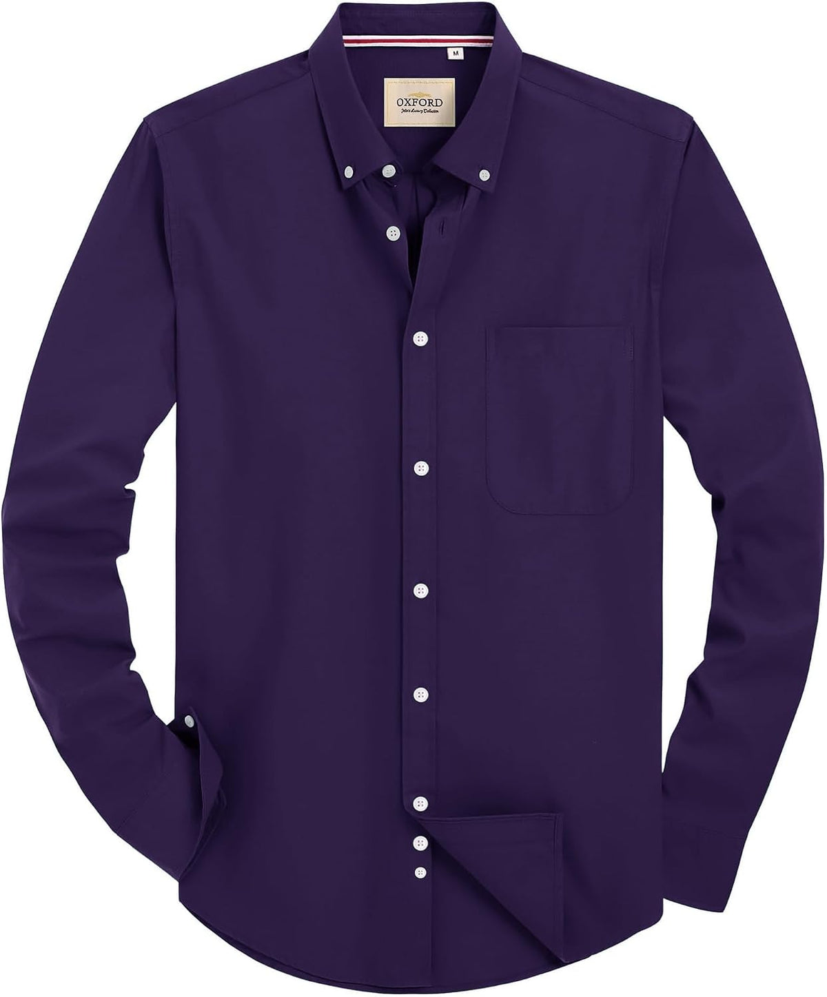 Alimens & Gentle Mens Solid Oxford Shirt Long Sleeve Dress Shirt Work Casual Button Down Shirts with Pocket
