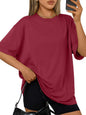 Trendy Queen Womens Oversized T-Shirts Short Sleeve Crew Neck Summer Tops