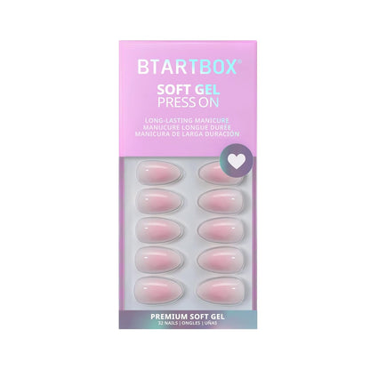 BTArtbox Press On Nails, Vanilla Cream, Short Square, Ombre Peach, 32Ct