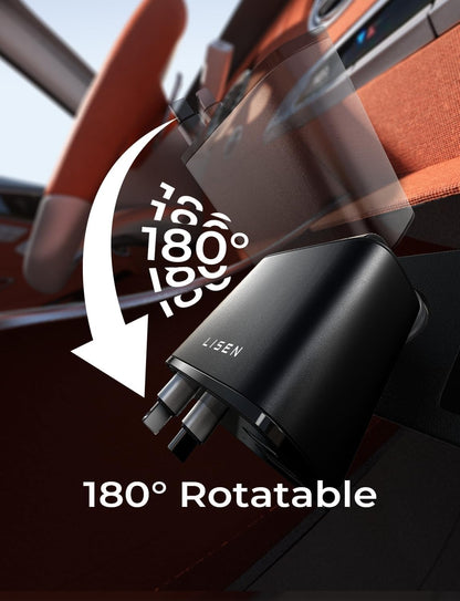 LISEN Retractable Car Charger, 84W Car Charger USB C Fast Charge, 4 in 1