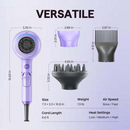 Wavytalk Blown Away Ionic Hair Dryer with Diffuser for Curly Hair