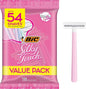 BIC Silky Touch Women's Disposable Razors, With 2 Blades, Pretty Pastel Razor Handles, 10 Count Pack of Shaving Razors