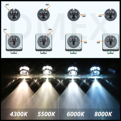 DMEX D3S HID Headlight Bulbs 8000K White Blue Xenon 35W 66340 42403 42302 Replacement - Pack of 2 (Not fit Halogen Headlamp)