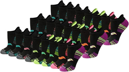 Saucony Women's RunDry Performance Heel Tab Athletic Socks, Available in S-L (8, 16, 24 Pairs)