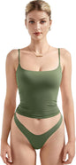 SUUKSESS Women Double Line Square Neck Tank Top Summer Y2K Going Out Basic Cami Shirt