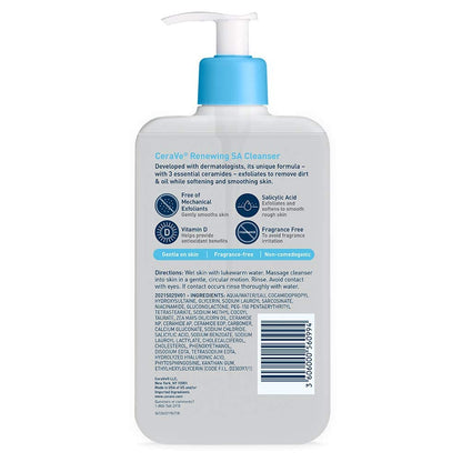 CeraVe Renewing Salicylic Acid Cleanser, BHA Exfoliating Face Wash, 16oz