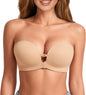 LUCKMEEY Women's Strapless Front Closure Push Up Bra, Non-Slip Removable Straps, Wireless Seamless, A-C Cup