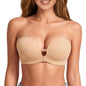 LUCKMEEY Women's Strapless Front Closure Push Up Bra, Non-Slip Removable Straps, Wireless Seamless, A-C Cup