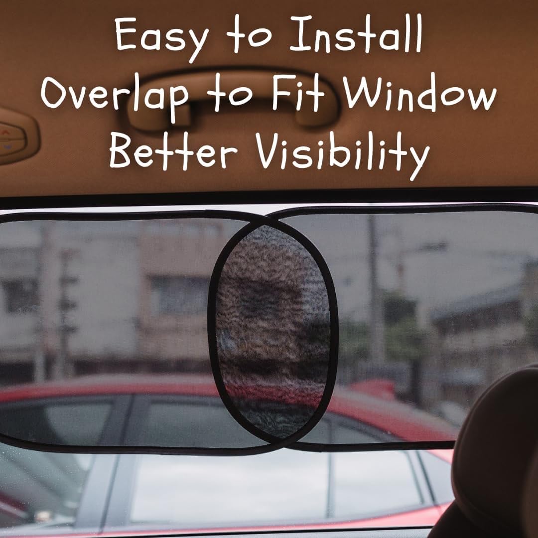 Car Window Shades - Certified 99.79% UVA & 99.95% UVB sun protection. Award winning car sun shade for side windows. 4 Pack (2 Transparency options) 20" x 12" -window shade for car baby by Kinder Fluff