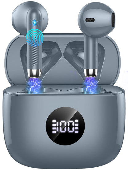 Wireless Earbuds, Bluetooth 5.4 Ear Buds, LED Power Display, 6D Bass Stereo