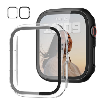 JZK Screen Protector Case for Apple Watch Series 11/10 42mm,Purple+Clear