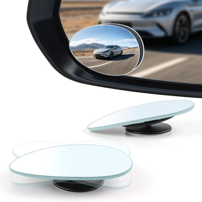 LivTee Blind Spot Mirror, 2" Round HD Glass Frameless Convex Rear View Mirrors Exterior Accessories with Wide Angle Adjustable Stick for Car SUV and Trucks, Pack of 2