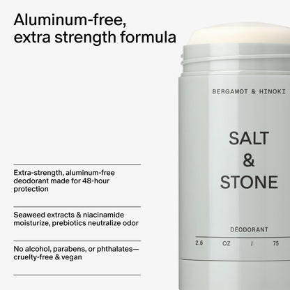 Salt & Stone Aluminum-Free Deodorant, Women & Men Santal & Vetiver 2.6 oz