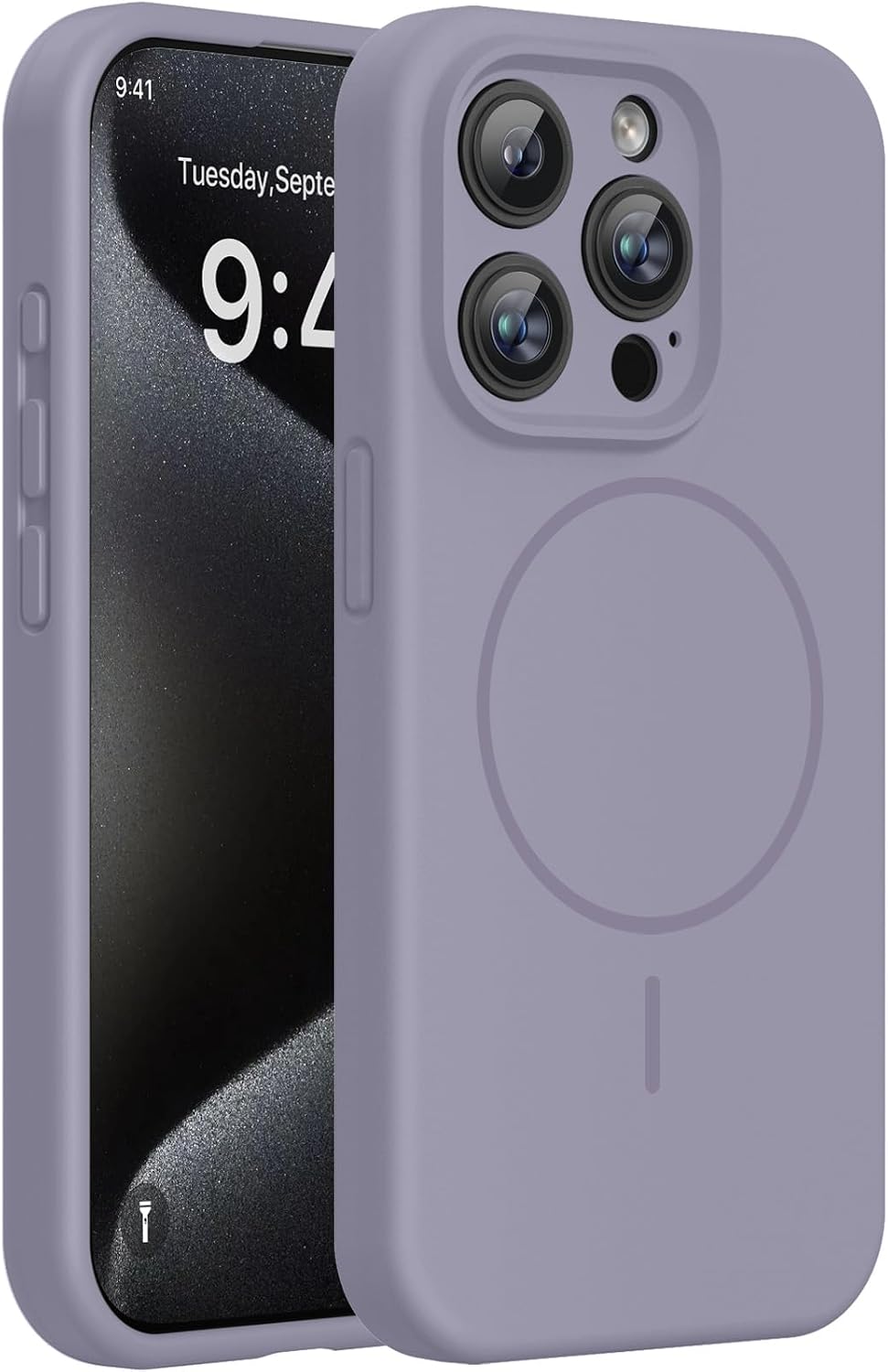 Miracase Magnetic for iPhone 16 Pro Case, Silicone, Black