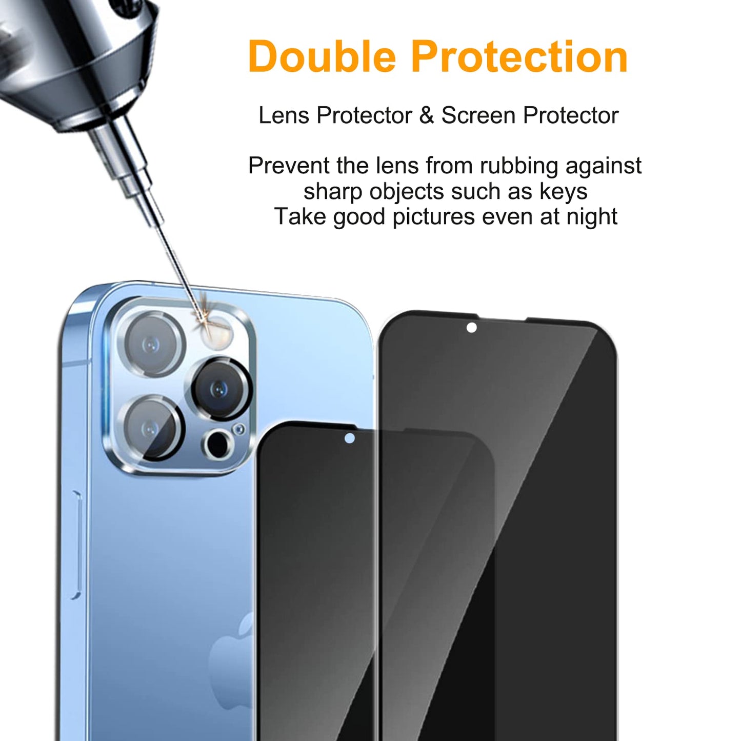 PEHAEL for iPhone 16 Pro Max Privacy Screen Protector+Camera Lens Protector