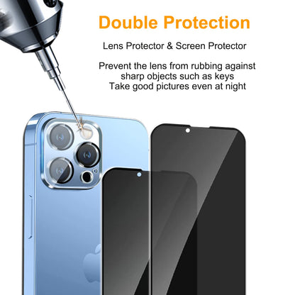 PEHAEL for iPhone 16 Pro Max Privacy Screen Protector+Camera Lens Protector