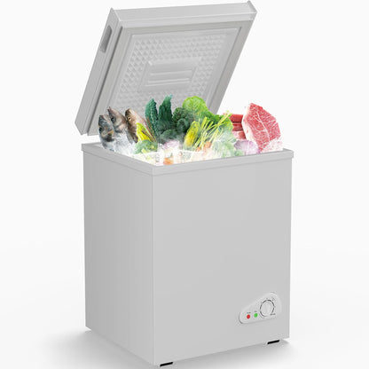 TABU 3.5 Cubic Feet Chest Freezer, Compact Deep Freezer, Black