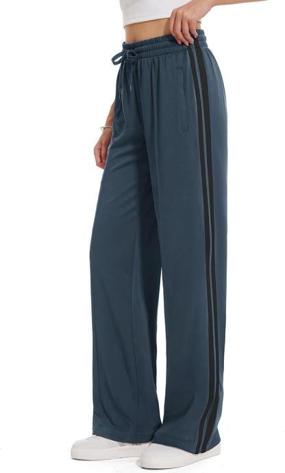 Tapata Women's 26/28/30/32/34/36 Inseam Track Pants Loose Straight Leg Jogging Sweatpants Warm-Up Sports Athletic Running