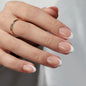 BTArtbox Press On Nails, Cream Puff, Short Almond, Ombre Off White, 32Ct