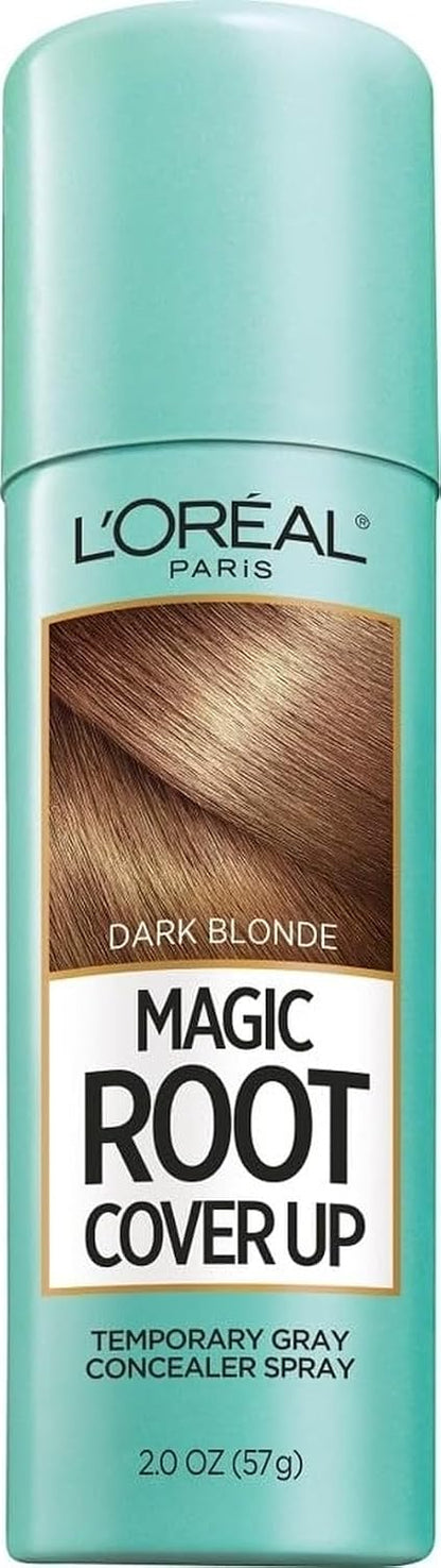L'Oreal Paris Magic Root Cover Up Gray Hair Spray, 100% Gray Hair Coverage with Buildable, Lightweight, Transfer-Resistant, and Temporary Formula, Ammonia-Free, Dark Blonde, 2 oz (1 Count)